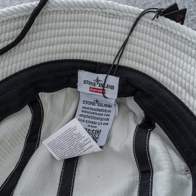 Панамка Stone Island X Supreme With Logo "White" фото № 7