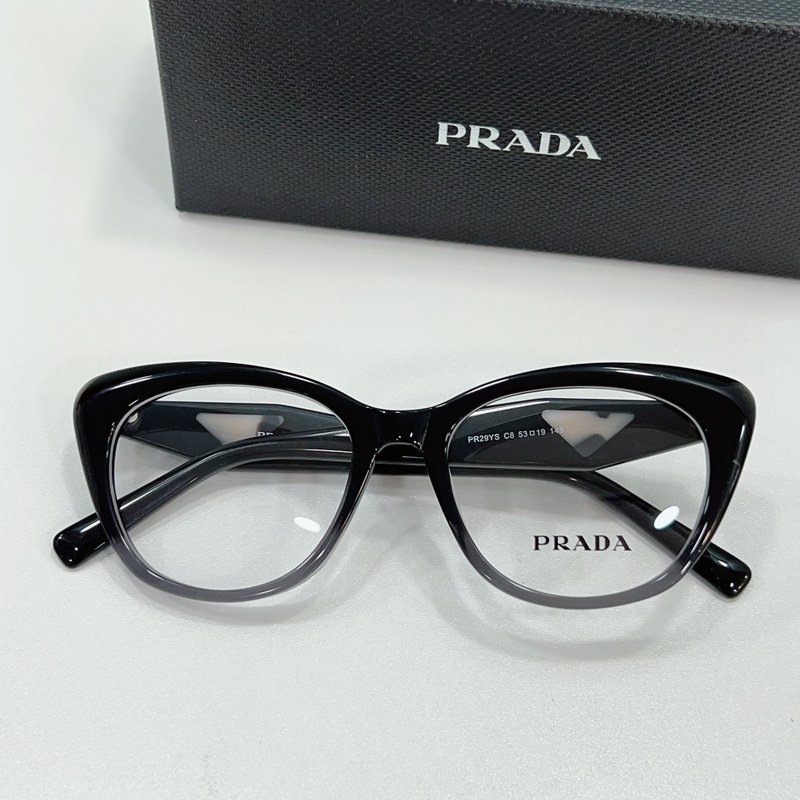 Оправа для очков Prada Cat Eye Form With Gold Logo In Triangle "Gray/Gold" фото № 2