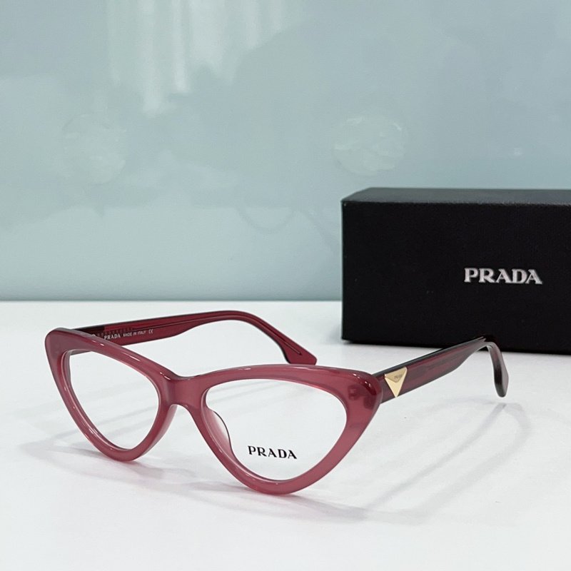 Оправа для очков Prada Cat Eye Shaped With Gold Logo "Pink" фото № 2