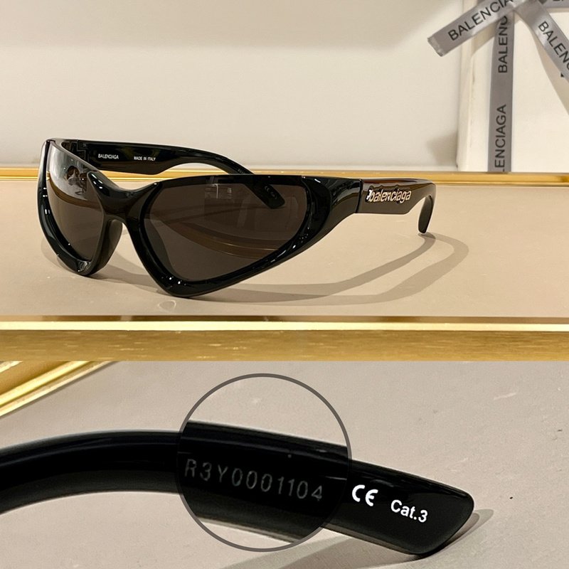 Солнцезащитные очки Balenciaga Big One Side Inscription Temples "Black" фото № 2