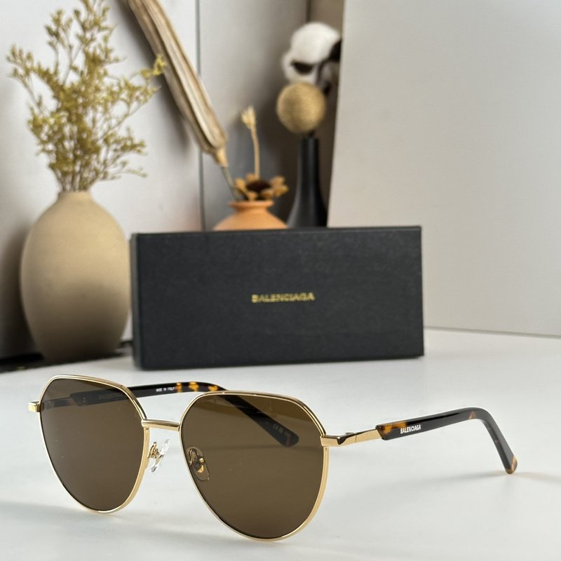Солнцезащитные очки Balenciaga Thin Temples With Small Logo Inscription "Brown" фото № 2