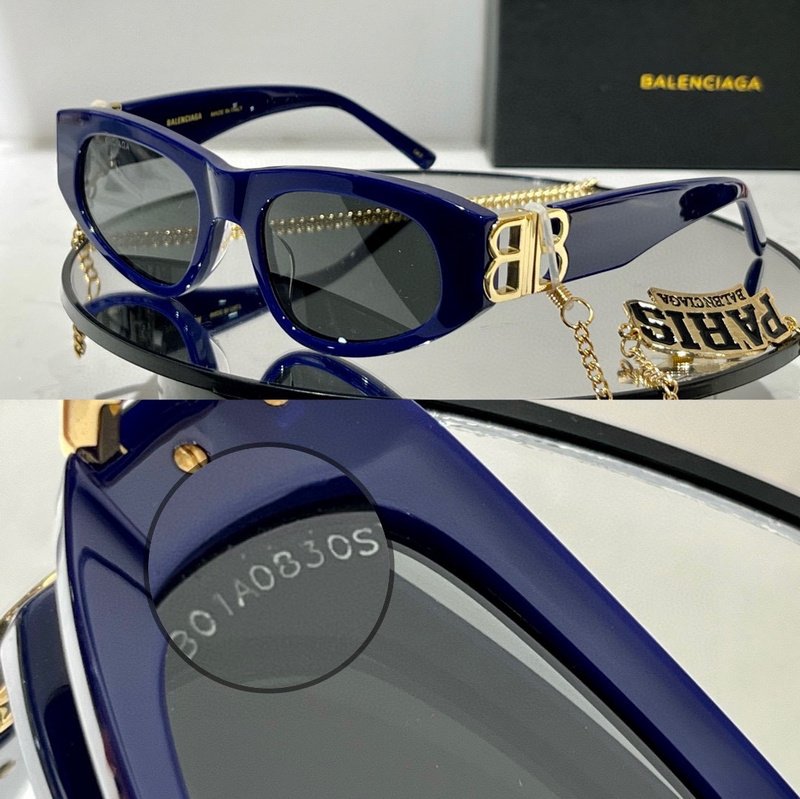 Солнцезащитные очки Balenciaga With Chain And Logo Decorated "Blue" фото № 2