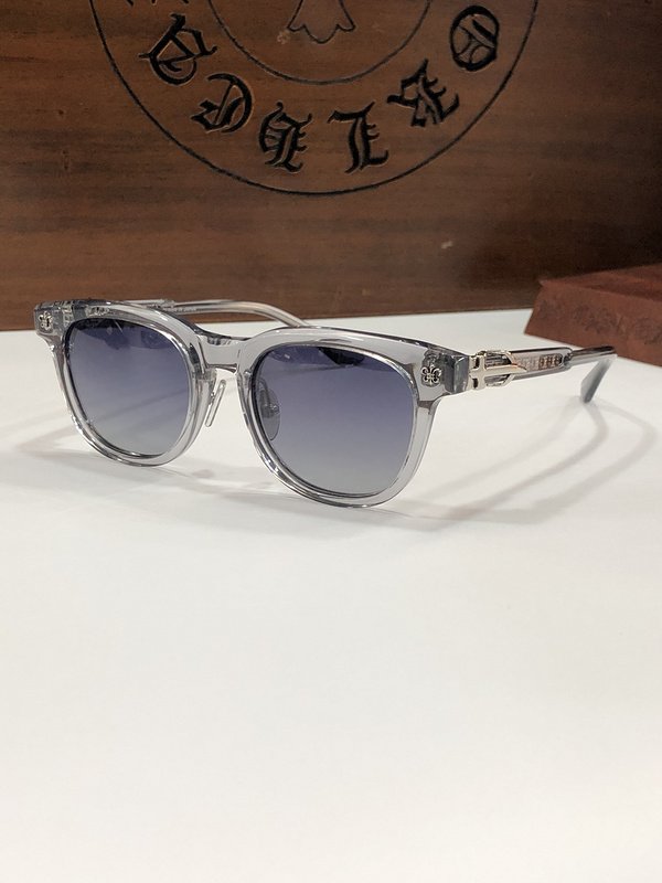 Солнцезащитные очки Chrome Hearts Temples Decorated By Patterns And Frame Decorated By Logo "Gray" фото № 3