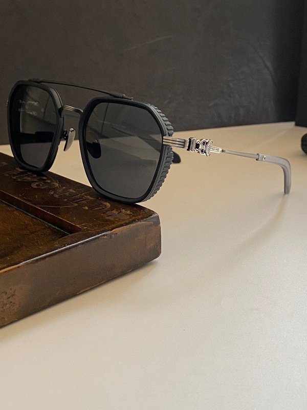 Солнцезащитные очки Chrome Hearts Fluted Frame And Aviator Shaped "Black" фото № 2