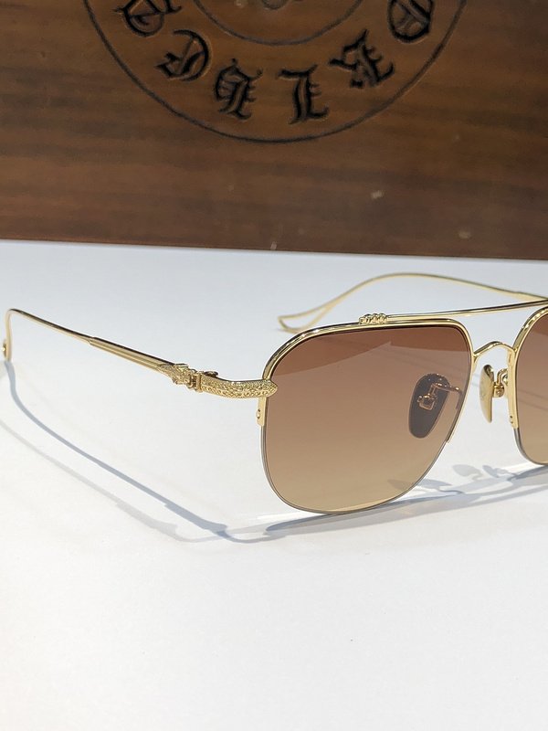 Солнцезащитные очки Chrome Hearts Lenses Connect By Top Line "Brown" фото № 2