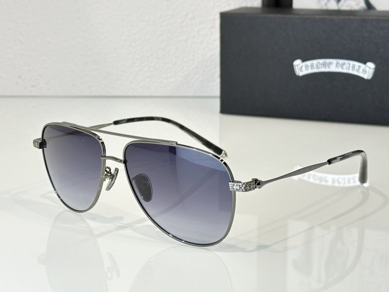 Солнцезащитные очки Chrome Hearts Temples Decorated By Patterns "Black/Silver" фото № 2