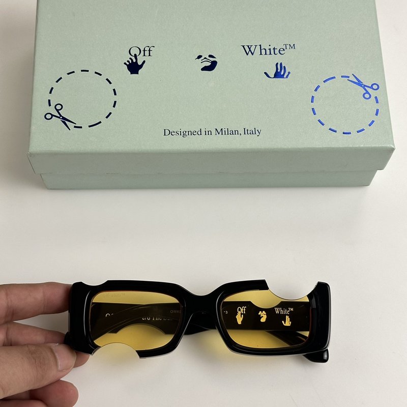 Солнцезащитные очки Off White Frame Without Piece "Black/Yellow" фото № 2