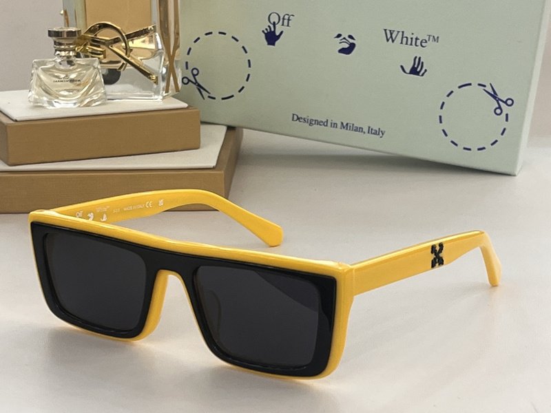 Солнцезащитные очки Off White Temples Decorated By Logo "Yellow" фото № 2
