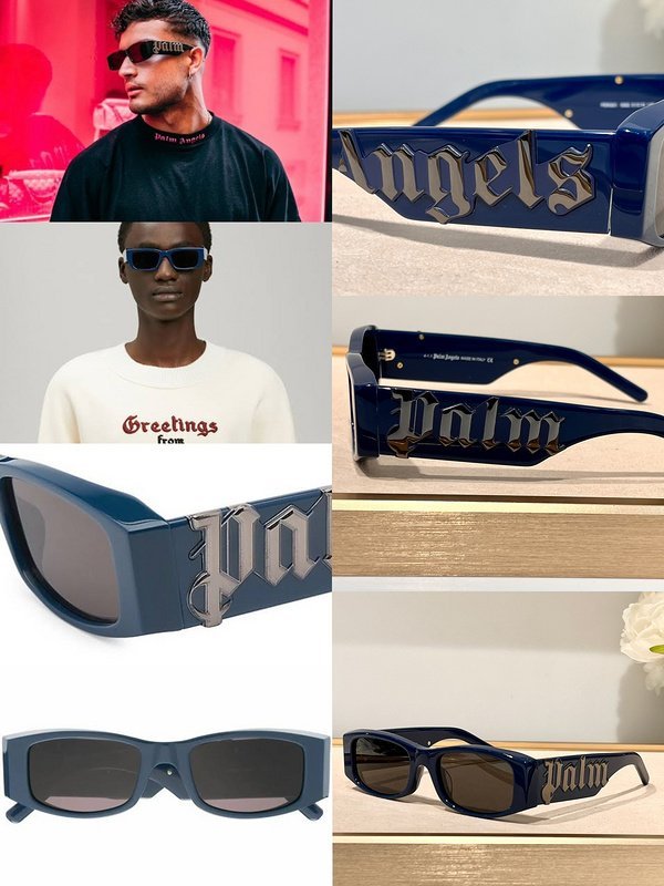 Солнцезащитные очки Palm Angels With Inscription On Temples "Blue" фото № 2