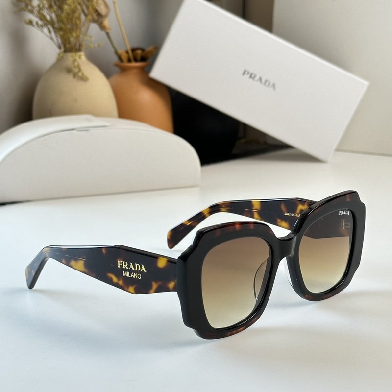 Солнцезащитные очки Prada Frame With Cut Edges "Brown/Yellow" фото № 2