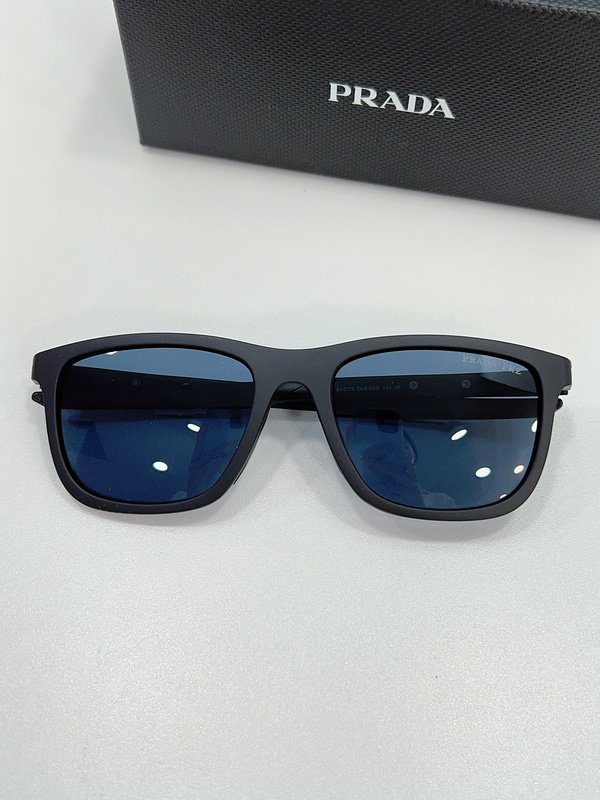 Солнцезащитные очки Prada Logo On Frame "Blue" фото № 2