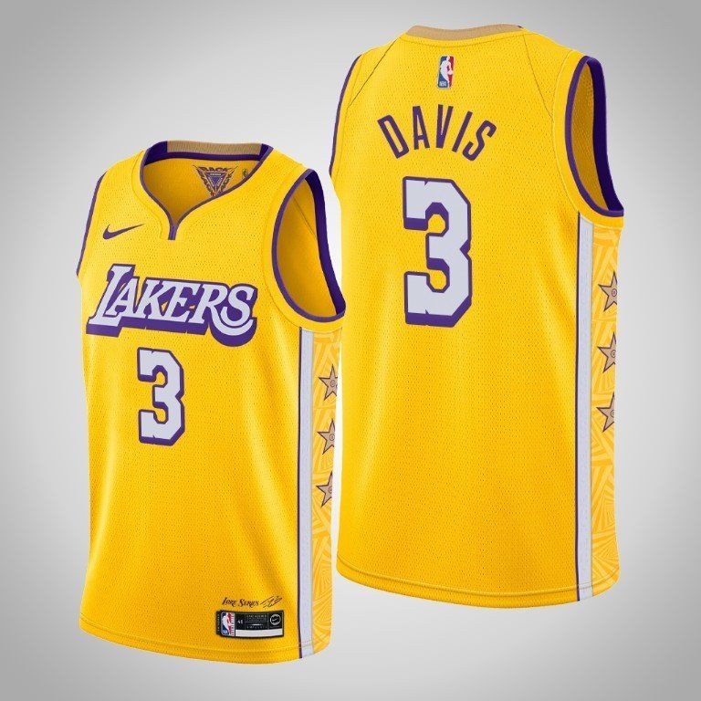 Баскетбольная Джерси Nike Los Angeles Lakers 19-20 №3 Anthony Davis "Yellow" фото № 2