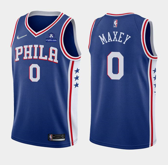 Баскетбольная Джерси Nike X NBA Philadelphia 76ers 21-22 №0 Tyrese Maxey "Blue" фото № 2