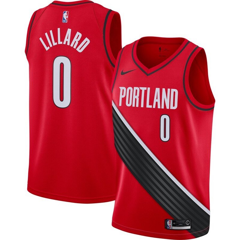 Баскетбольная Джерси Nike Portland Trail Blazers 19-20 №0 Damian Lillard "Red" фото № 8