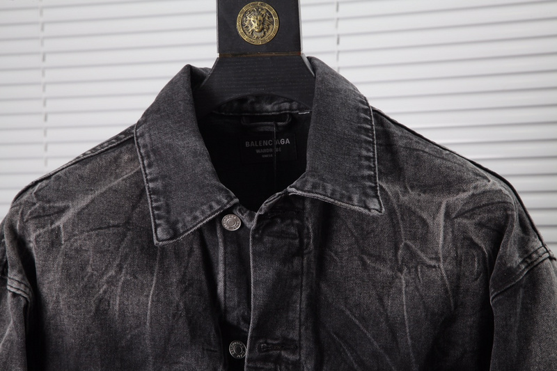Джинсовая Куртка Balenciaga With Buttons "Black/Gray" фото № 4