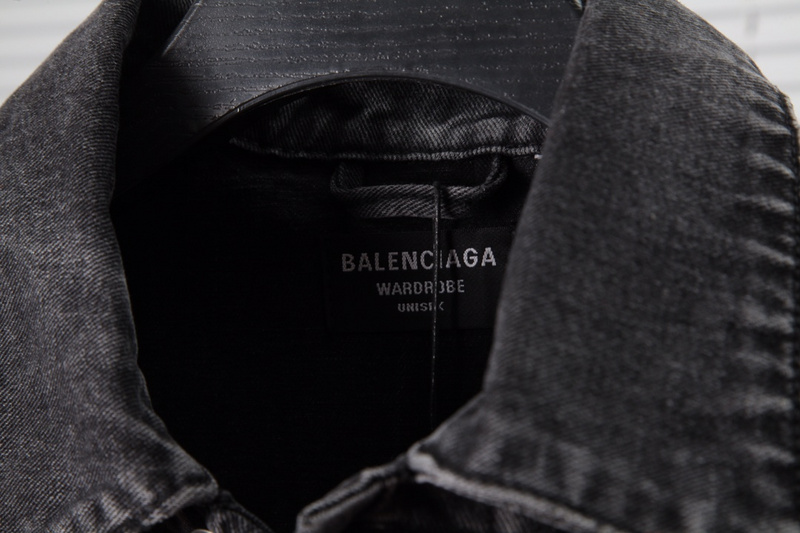 Джинсовая Куртка Balenciaga With Buttons "Black/Gray" фото № 6