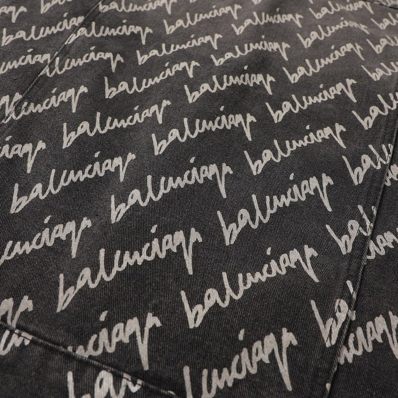 Джинсовая Куртка Balenciaga With Text Logo "Black/Gray" фото № 8
