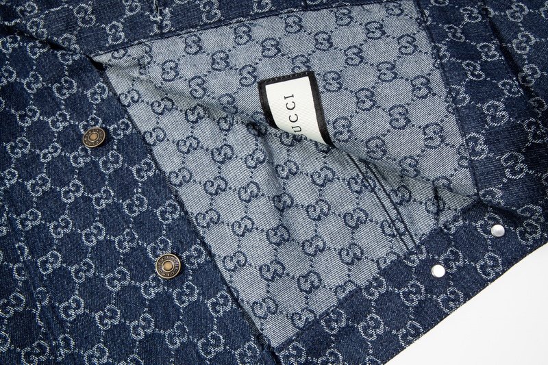 Джинсовая Куртка Gucci With Red Logo Patch "Blue" фото № 3