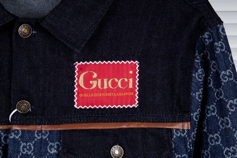 Джинсовая Куртка Gucci With Red Logo Patch "Blue" фото № 5