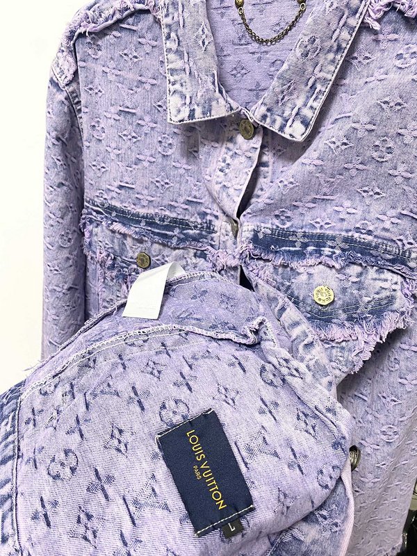 Джинсовая Куртка Louis Vuitton Grunge Style "Lilac/Blue" фото № 2