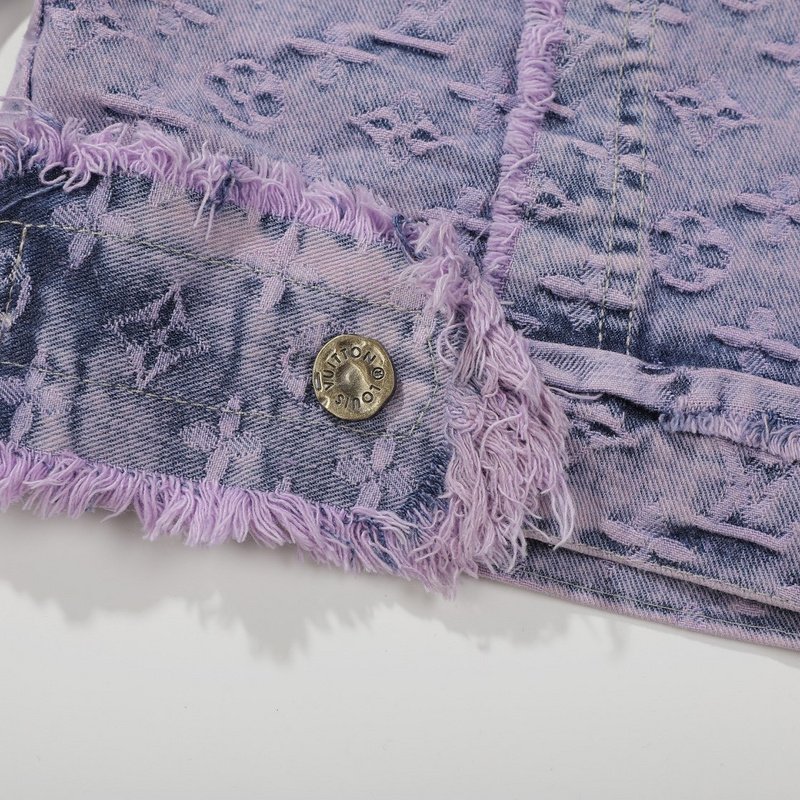 Джинсовая Куртка Louis Vuitton Grunge Style "Lilac/Blue" фото № 4