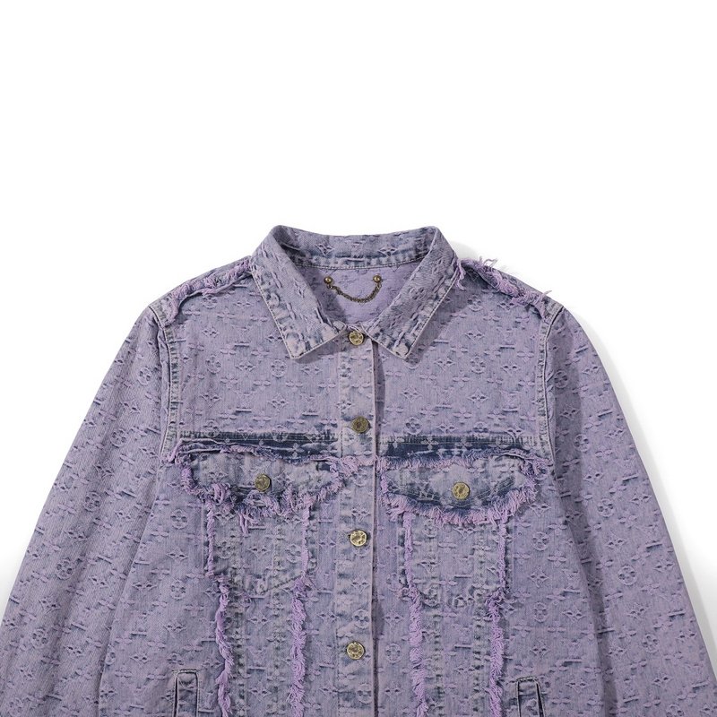 Джинсовая Куртка Louis Vuitton Grunge Style "Lilac/Blue" фото № 8