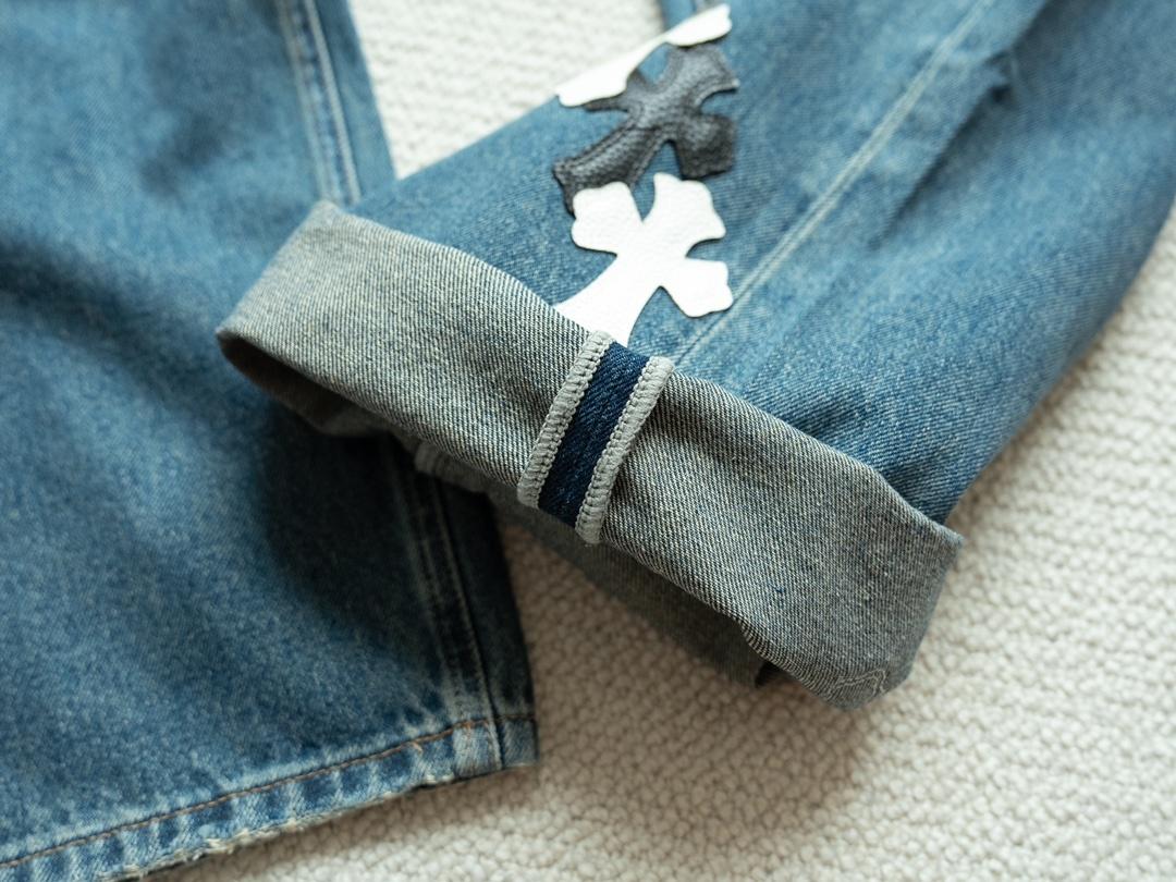 Джинсы Chrome Hearts Crosses "Black/White" фото № 5