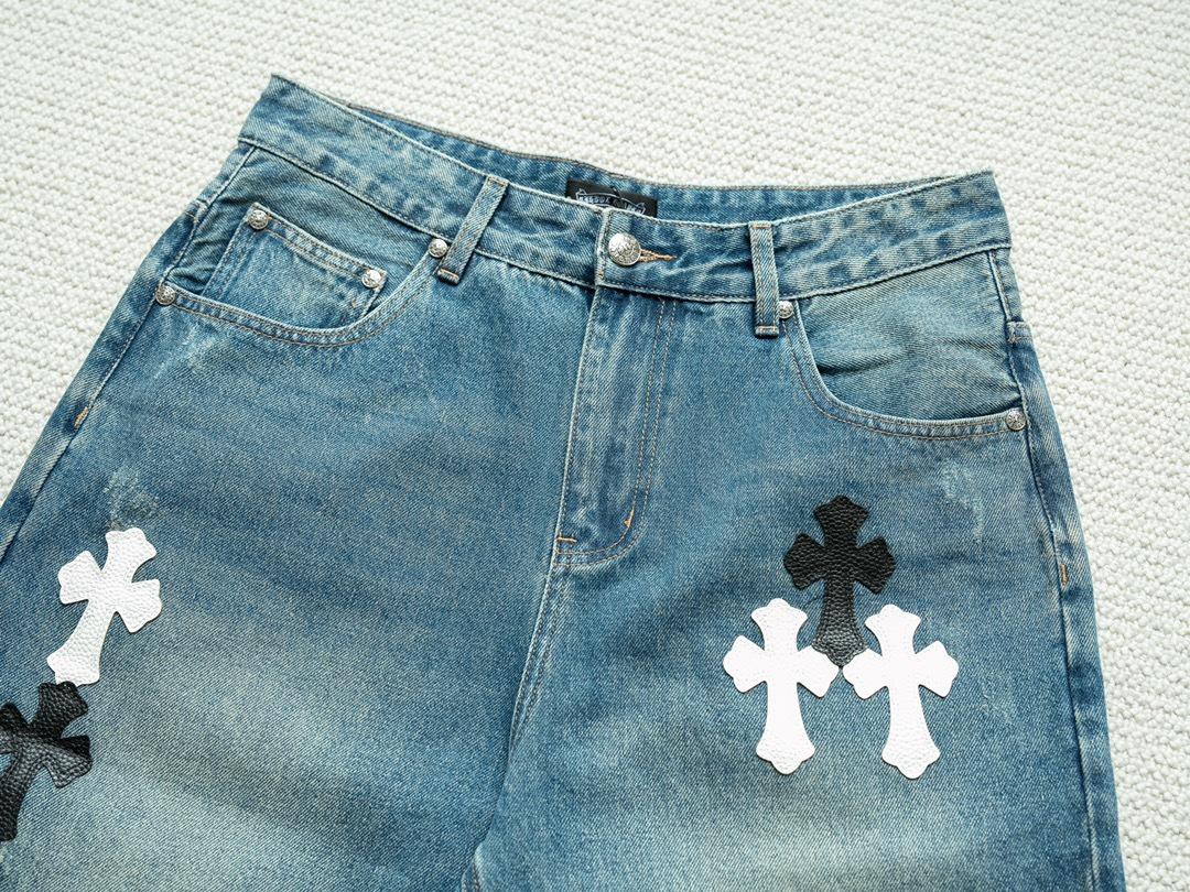 Джинсы Chrome Hearts Crosses "Black/White" фото № 4
