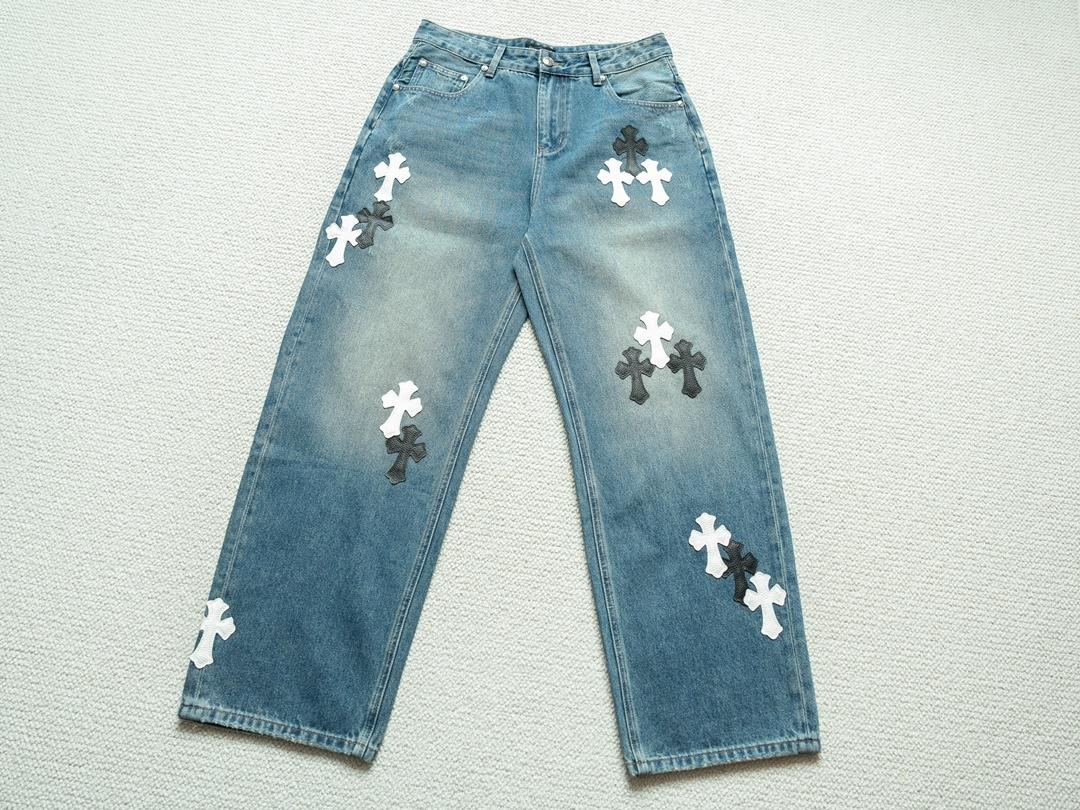 Джинсы Chrome Hearts Crosses "Black/White" фото № 2