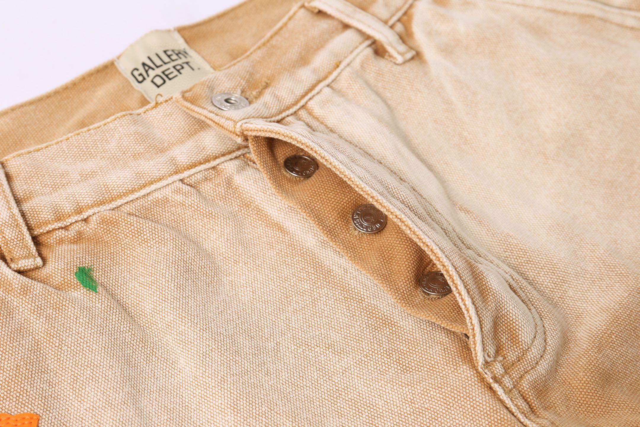 Джинсы Gallery Dept x Chrome Hearts Carpenter "Orange Patch" фото № 4