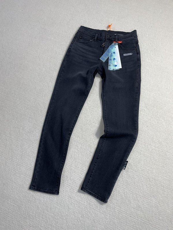 Джинсы Off White With Text Denim "Blue/Black" фото № 2