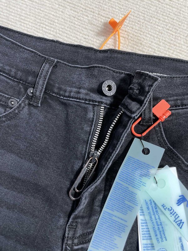 Джинсы Off White With Text Denim "Blue/Black" фото № 6