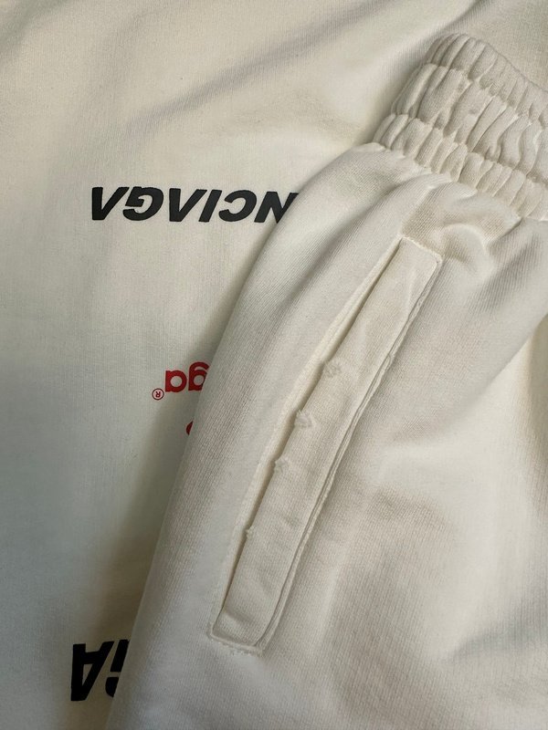 Штаны Balenciaga With Logos "White" фото № 2