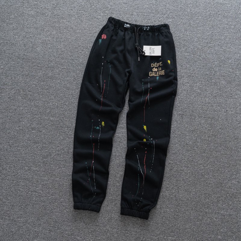 Штаны Gallery Dept Doused With Paint "Black" фото № 2