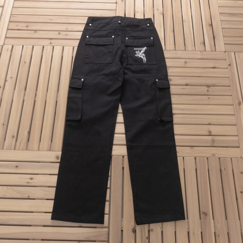 Брюки-карго Represent Large Decorated Pockets "Black" фото № 2