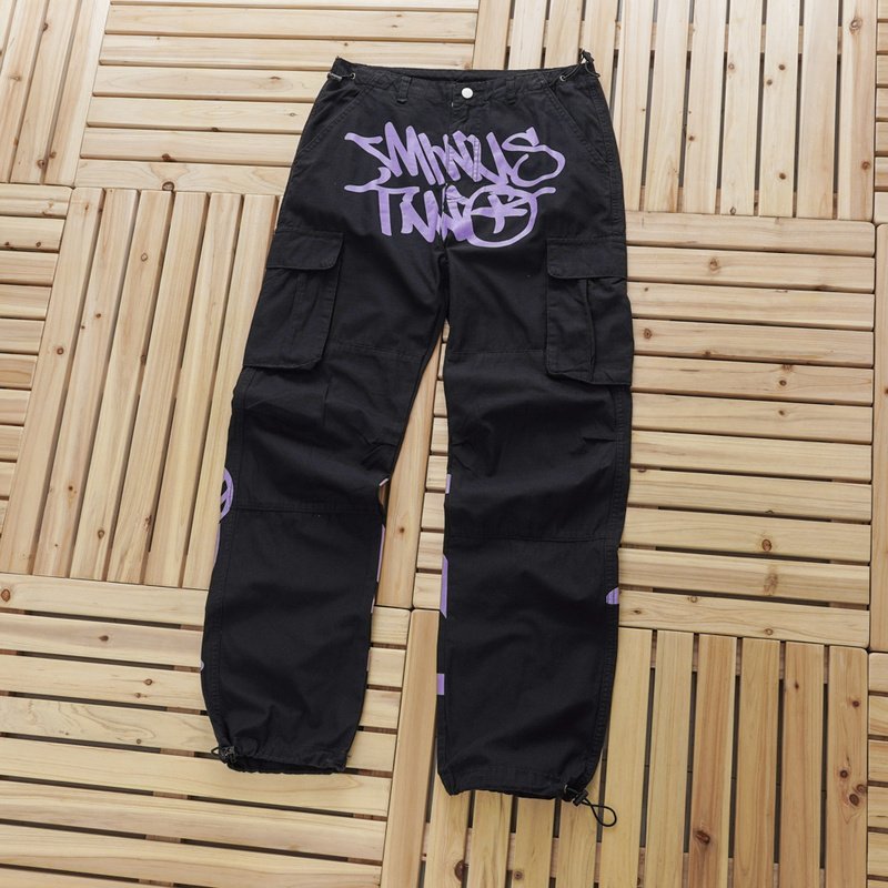 Штаны Stussy With The Inscription Of The Logo "Black/Lilac" фото № 2
