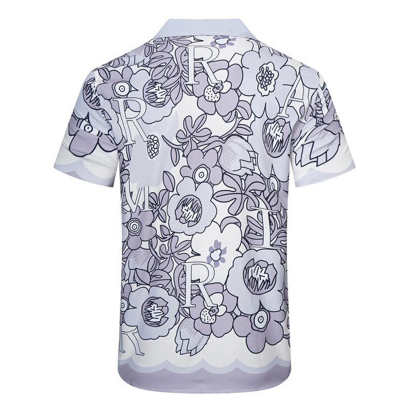 Рубашка Amiri Big Flowers Along And Waves Edge Decoration "White" фото № 2