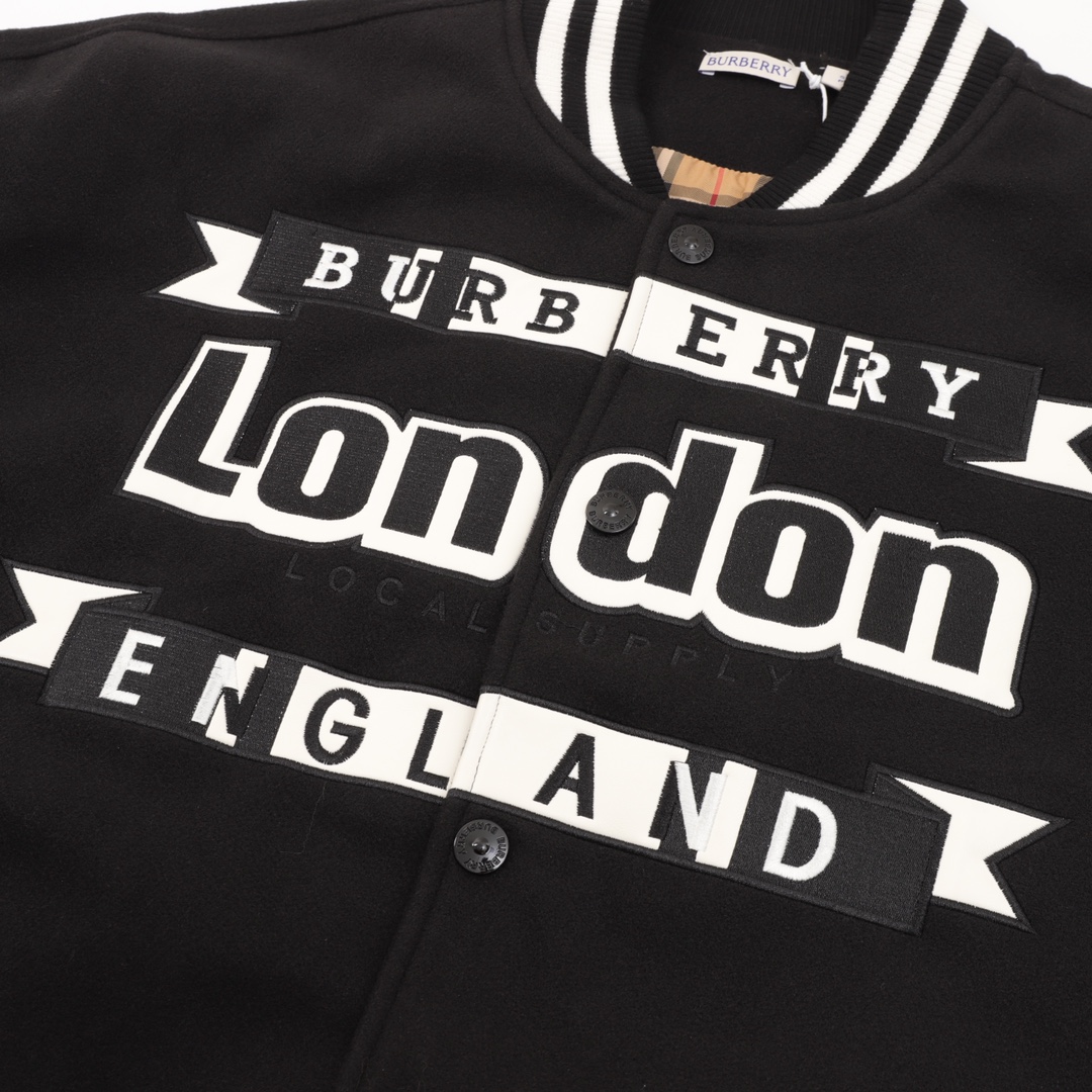 Бомбер Burberry Frontside Logo London England "Black" фото № 5