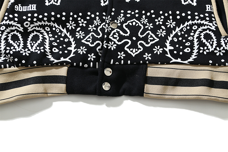 Бомбер Rhude Patterns And Logo "Black/Beige" фото № 8