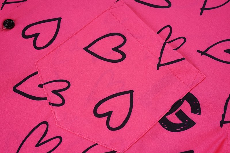 Рубашка Dolce Gabbana Hearts And Logo "Pink" фото № 4