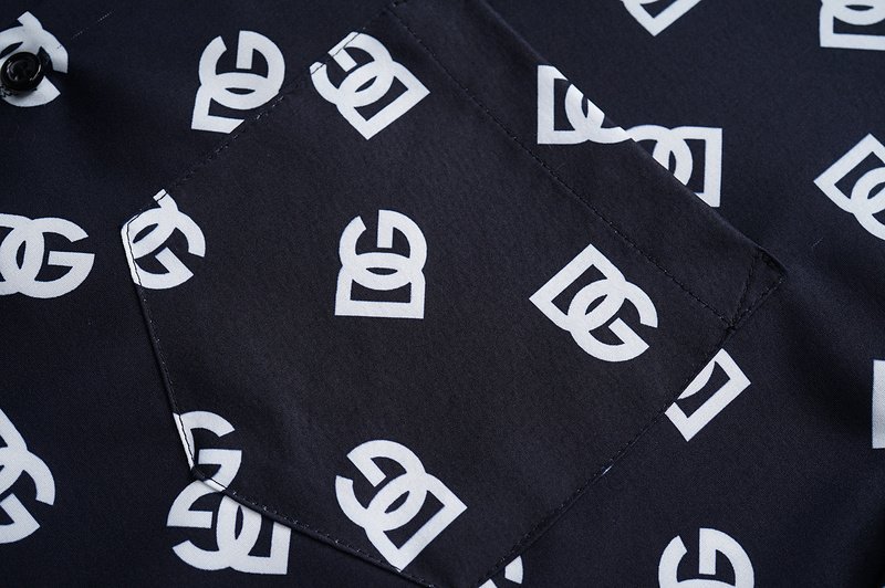 Рубашка Dolce Gabbana Repeating Small Logo Along "Black" фото № 3