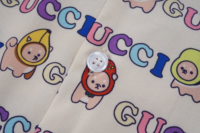 Рубашка Gucci Repeating Colorful Logo "White" фото № 3