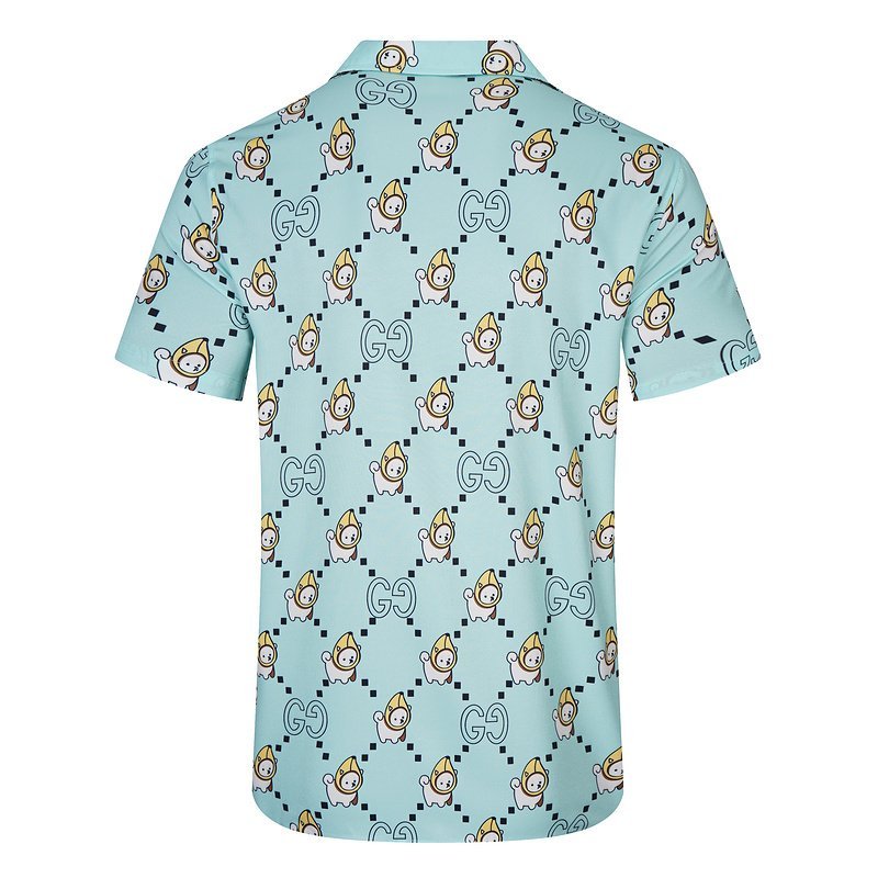 Рубашка Gucci Animal Print "Blue" фото № 2