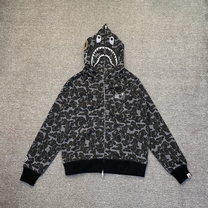 Худи A Bathing Ape With Brand Logo ZIP "Black/Gray" фото № 3