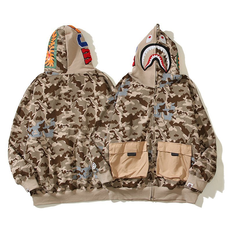 Худи A Bathing Ape Shark Mouth ZIP "Brown" фото № 5