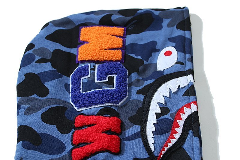 Худи A Bathing Ape Shark Hood ZIP "Blue" фото № 8