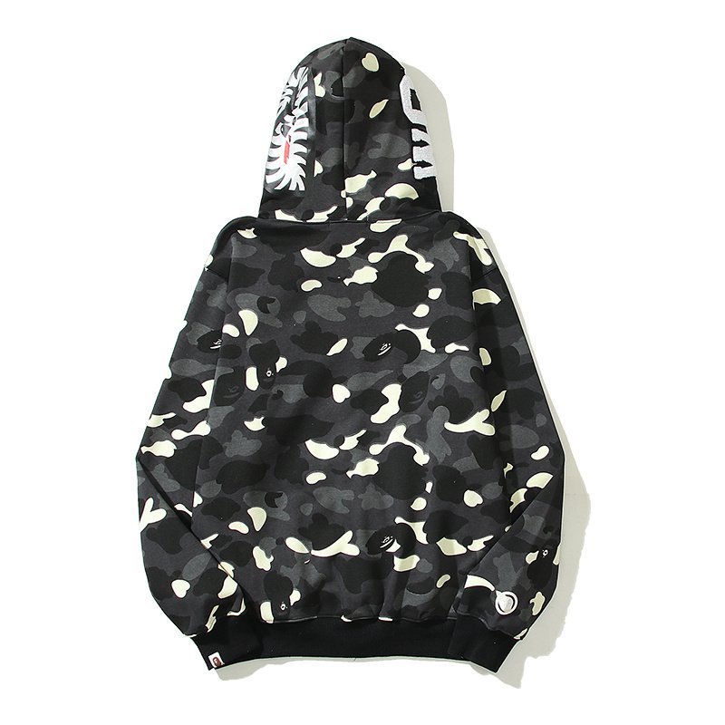 Худи A Bathing Ape Glowing In The Dark ZIP "Black/Gray" фото № 5