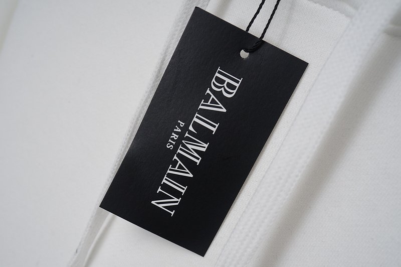 Худи Balmain Embossed Frontal Logo "White" фото № 3