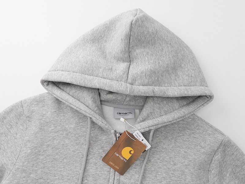 Худи Carhartt With Logo - Cotton ZIP "Gray" фото № 2