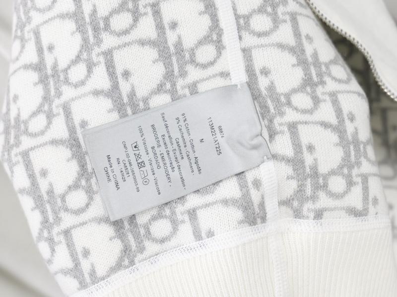 Свитшот с молнией Christian Dior Brand Inside "White" фото № 4